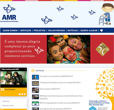 Website AMR - Associação Mineira de Reabilitação
