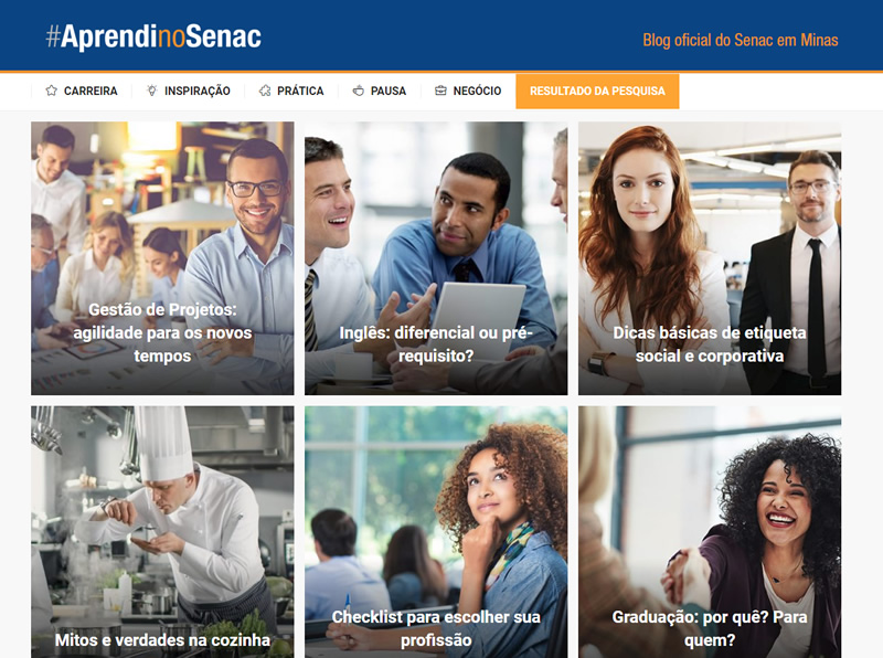 Blog Aprendi no Senac
