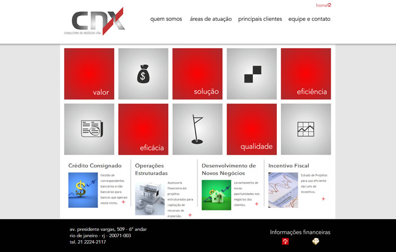 Website da CNX Consultoria de Negócios