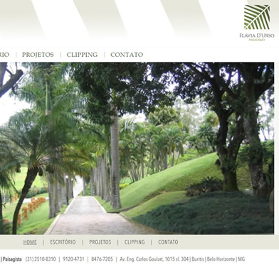 Website Flávia D´Urso Arquitetura e Paisagismo