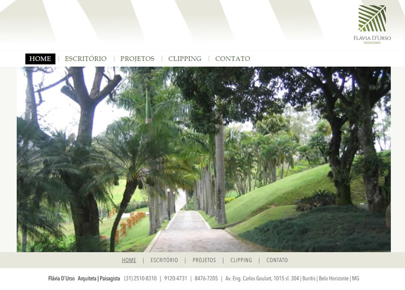 Website Flávia D´Urso Arquitetura e Paisagismo