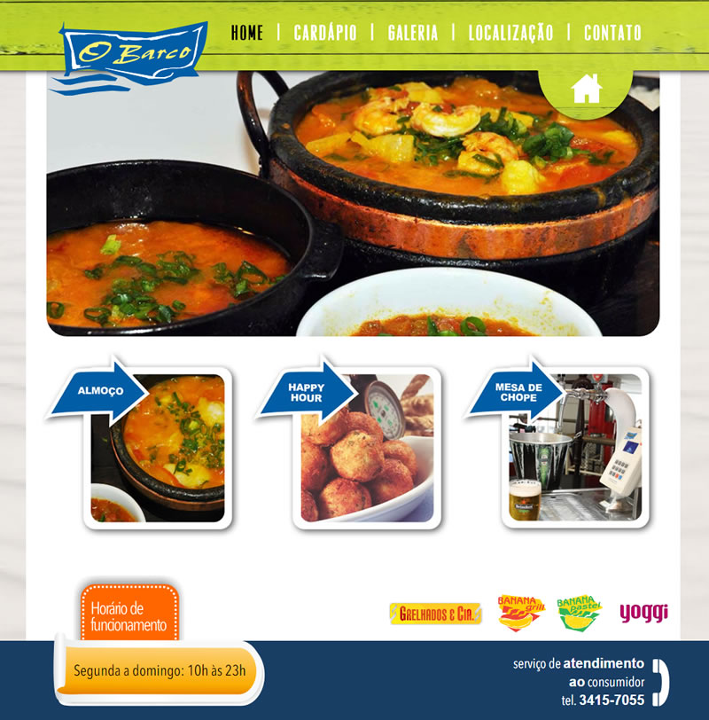Website O Barco Restaurantes
