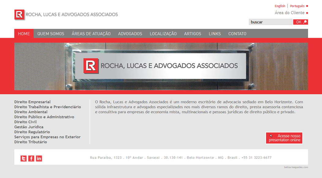 Website Rocha Lucas e Advogados Associados