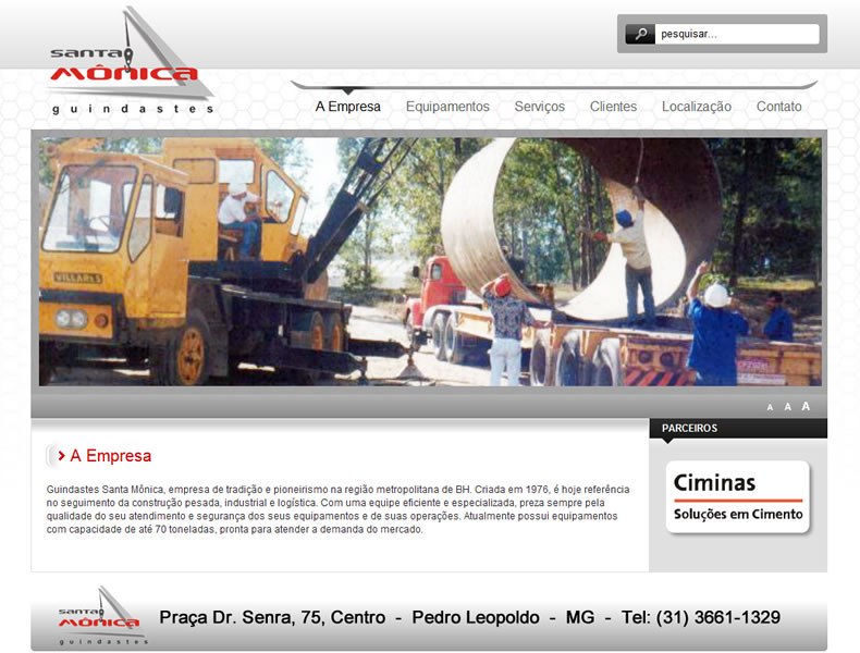 Website Guindastes Santa Mônica